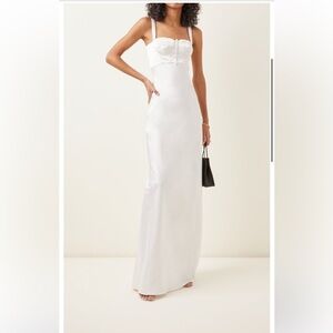 Anna October Bustier Satin Maxi Dress - Ivory size 2/4.